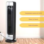 Toronyventilátor távirányítóval, kerámia, LCD kijelző, távirányító, 10-35°C, 2 fűtési fokozat, 2200 W, 72 cm, fekete - Kép 3