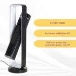 Toronyventilátor távirányítóval, kerámia, LCD kijelző, távirányító, 10-35°C, 2 fűtési fokozat, 2200 W, 72 cm, fekete - Kép 4