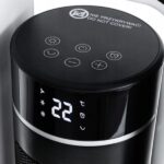 Toronyventilátor távirányítóval, kerámia, LCD kijelző, távirányító, 10-35°C, 2 fűtési fokozat, 2200 W, 72 cm, fekete - Kép 5