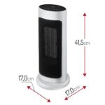 Toronyventilátor távirányítóval, kerámia, LCD kijelző, távirányító, 15-40°C, 2000 W, 42 cm, fehér - Kép 7