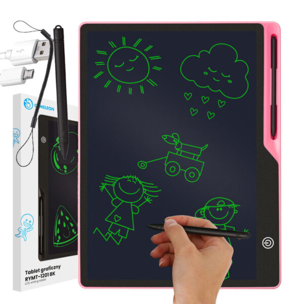 16" rózsaszín grafikus táblagép gyerekeknek, AVX-WT-RYMT-1201-BK-PINK