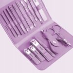 16 az 1-ben manikűr és pedikűr szett öko-bőr borítékkal, "MANI-CUT PINK" modell, rózsaszín színű - Kép 2