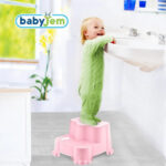 Step Stool BabyJem kétlépcsős emelés (szín: szürke) - Kép 8