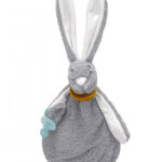 Baba rögzítő játék Bunny, BabyJem, cumi rendszerrel (Szín: Szürke)
