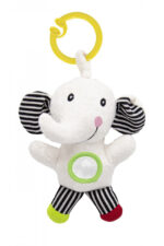 BabyJem Baby vibrációs játék, plüss elefánt, 6 hónap+ (szín: piros/zöld)