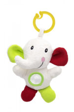 BabyJem Baby vibrációs játék, plüss elefánt, 6 hónap+ (szín: piros/zöld) - Kép 5