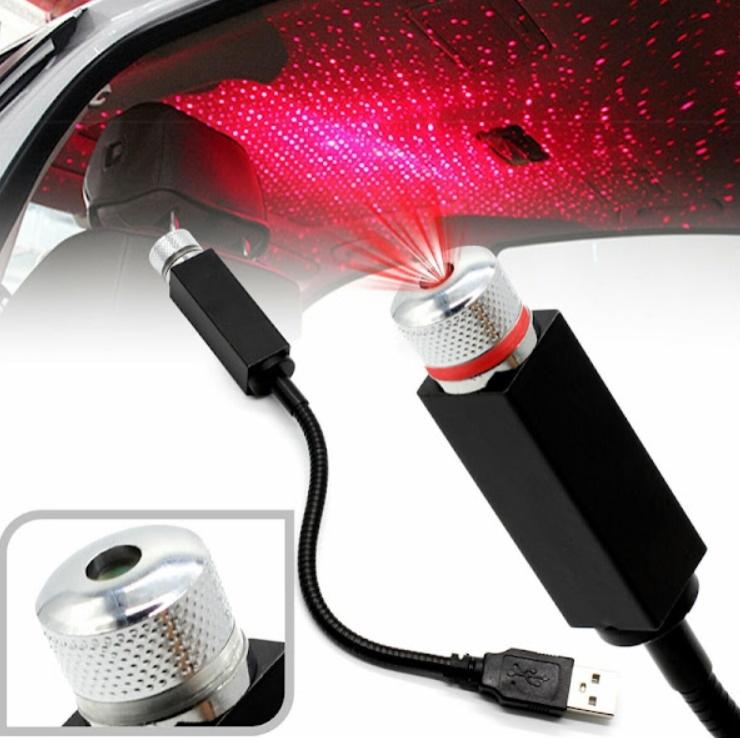 lampa-cu-laser-proiectie-stelute-usb-car-ceiling-usb-star-1-506 SkyLight autó tető lézerlámpa USB tápegységgel - Kép 1