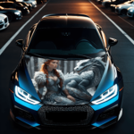 Fólia autó motorháztető "Hood Art" külső ellenállás, M méret (165 x 120 cm)-kód: AVX-Capota-014M