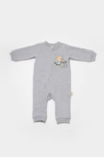 Zipper jumpsuit, két szál, babycosy, 100% organikus pamut, szürke (méret: 9-12 hónap) - Kép 2