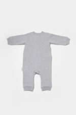 Zipper jumpsuit, két szál, babycosy, 100% organikus pamut, szürke (méret: 9-12 hónap) - Kép 3