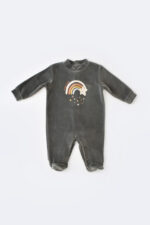 Szivárványos jumpsuit hosszú ujjú és 80% -os organikus pamut és 20% poliészter - antracit, babycosy (méret: 6-9 hónap) - zsákmányt). - Kép 2