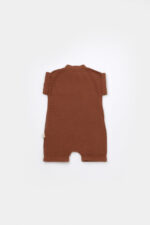 Nyári jumpsuit muszlinban, babycosy, 100% organikus pamut, tégla (méret: 9-12 hónap) - Kép 3