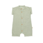 Nyári jumpsuit muszlinban, babycosy, 100% organikus pamut, zöld (méret: 6-9 hónap)