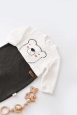 Hosszú ujjú mackó és 80% organikus pamut és 20% poliészter - antracit, babycosy (méret: 6-9 hónap) zsákmánya és zsákmánya) - Kép 2
