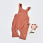 Velvet jumpsuit 80% organikus pamut és 20% poliészterrel - tégla, babycosy (méret: 9-12 hónap)