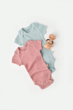 Set 2 Baby Unisex test test bio és modális menta/rózsa, babycosy (méret: 6-9 hónap) - Kép 2