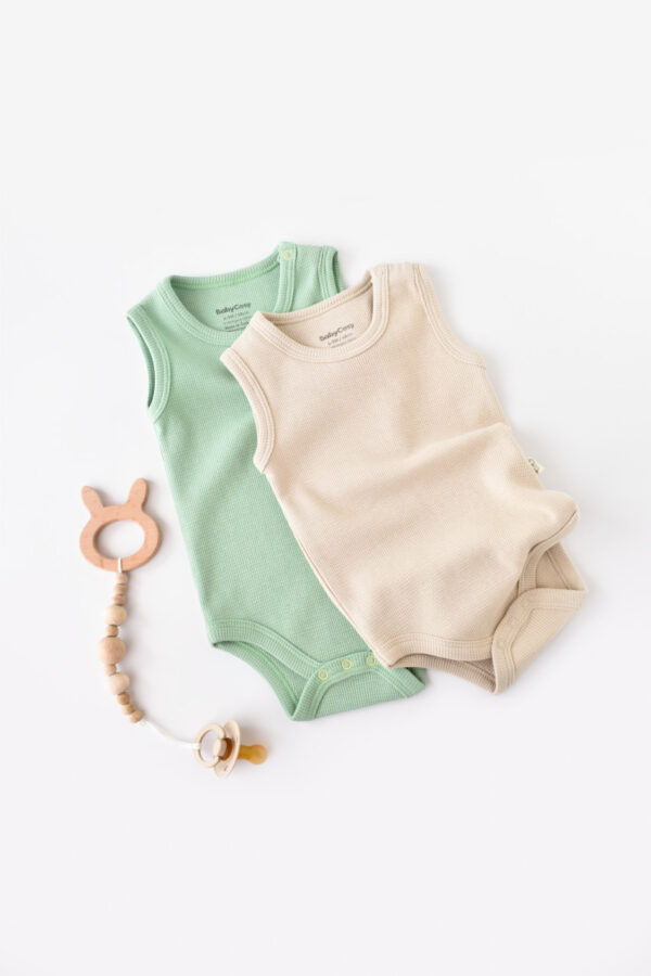 Set 2 test nélküli test test unisex -100% organikus pamut/kő/kő, babycosy (méret: 6-9 hónap)