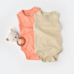 Set 2 test nélküli test test unisex -100% organikus pamut -pink/krém, babycosy (méret: 9-12 hónap)