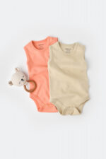 Set 2 test nélküli test test unisex -100% organikus pamut/crem, babycosy (méret: 6-9 hónap)