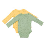 Set 2 testet töltött nyomtatott, babycosy, 50% modális+50% pamut, citrom/zöld (méret: 6-9 hónap)