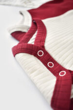 2 test testének babana unisex organikus pamut és 5%elasztán-cecru/bordo, babycosy (méret: 6-9 hónap) - Kép 3