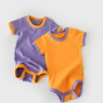 2 test testének babana unisex organikus pamut és 5%elasztán-sárga/lila babycosy (méret: 6-9 hónap)