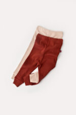 Állítsa be 2 Baby Unisex nadrág organikus és modális pamutból - tégla/lazac, babycosy (méret: 18-24 hónap)