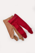 Állítson be 2 nadrágot botosa unisex botosi -val az organikus és modális pamutból - barna/piros, babycosy (méret: 6-9 hónap)