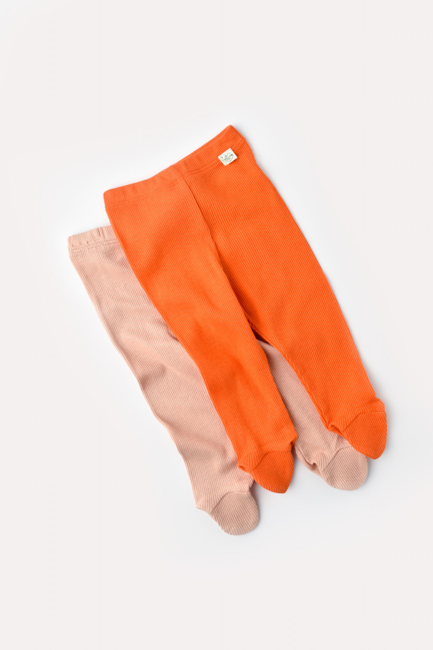 set-2-pantaloni-cu-botosei-bebe-unisex-din-bumbac-organic-si-modal5734 Állítson be 2 nadrágot botosea unisex botosa organikus és modális pamutból - gránátalma/őszibarack, babycosy (méret: 3-6 hónap) - Kép 1