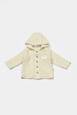 Hailp és nadrág blúzkészlet, téli muselin, 100% pamut - kő, babycosy (méret: 3-6 hónap) - Kép 4