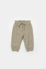 Blúz és nadrágkészlet, téli muselin, 100% pamut - zöld, babycosy (méret: 18-24 hónap) - Kép 2