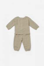 Blúz és nadrágkészlet, téli muselin, 100% pamut - zöld, babycosy (méret: 18-24 hónap) - Kép 6