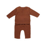 A blúzt töltött és hosszú kagylónadrág, babycosy, 100% -os organikus pamut, tégla (méret: 6-9 hónap)