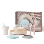 Miniware Little Foodie bébiétel diverzifikációs készlet, 100% biológiailag lebomló természetes anyagok, 6 db, Vanilla Aqua