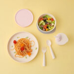 Miniware Little Foodie bébiétel diverzifikációs készlet, 100% biológiailag lebomló természetes anyagokból, 6 db, Vanília + Vattacukor - Kép 6