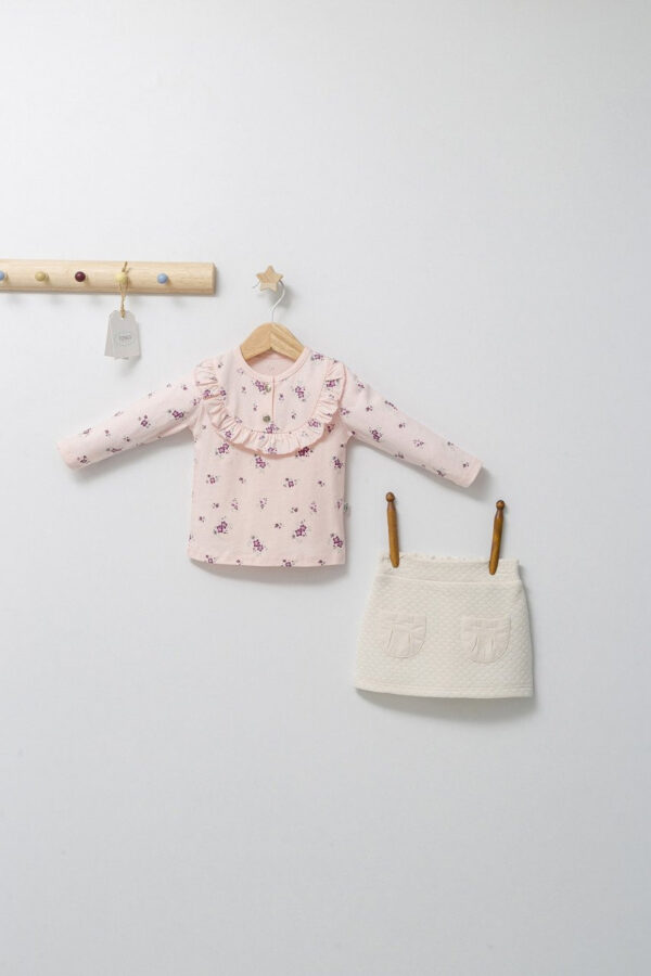 Elegáns szett szoknya és baba blúz Párizs szerelem, Tongs Baby (méret: 18-24 hónap, szín: ECRU)