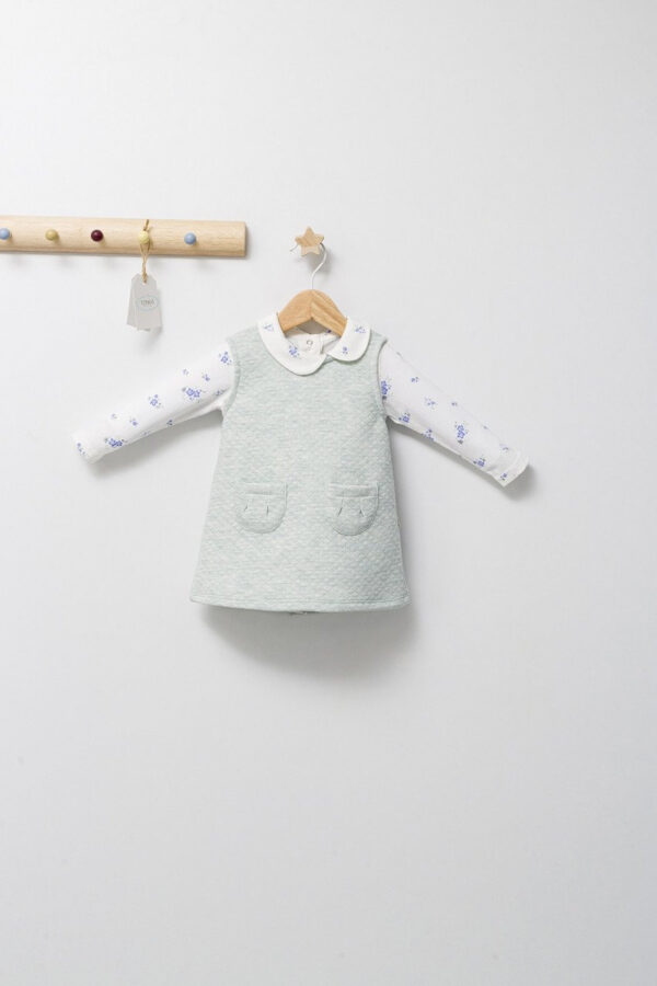 Elegáns szett Sarafannal és testtel a Paris Baby Love, Tongs baba (szín: lazac, méret: 24-36 hónap)