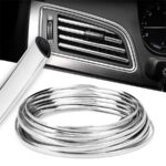 "U" típusú Auto Ornament tekercs élekhez vagy szellőzőrácshoz, 15 lineáris méter, króm ezüst színű, OEM